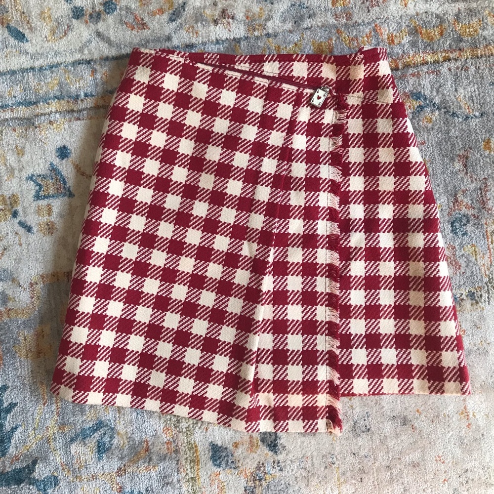 Floriane red and cream plaid skirt (girls)